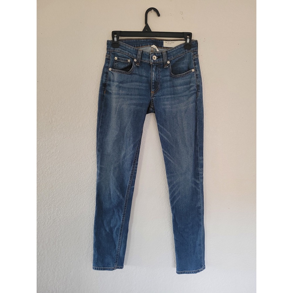 Rag & Bone Dre Low-Rise Slim Boyfriend Jeans Bellview Wash Blue Size 23 #9
